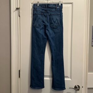 Mother The Hustler Ankle alone Trick Pony Blue Straight Leg Jeans size 28